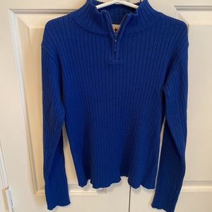 Vintage Limited Ribbed Knit Half Zip Sweater
